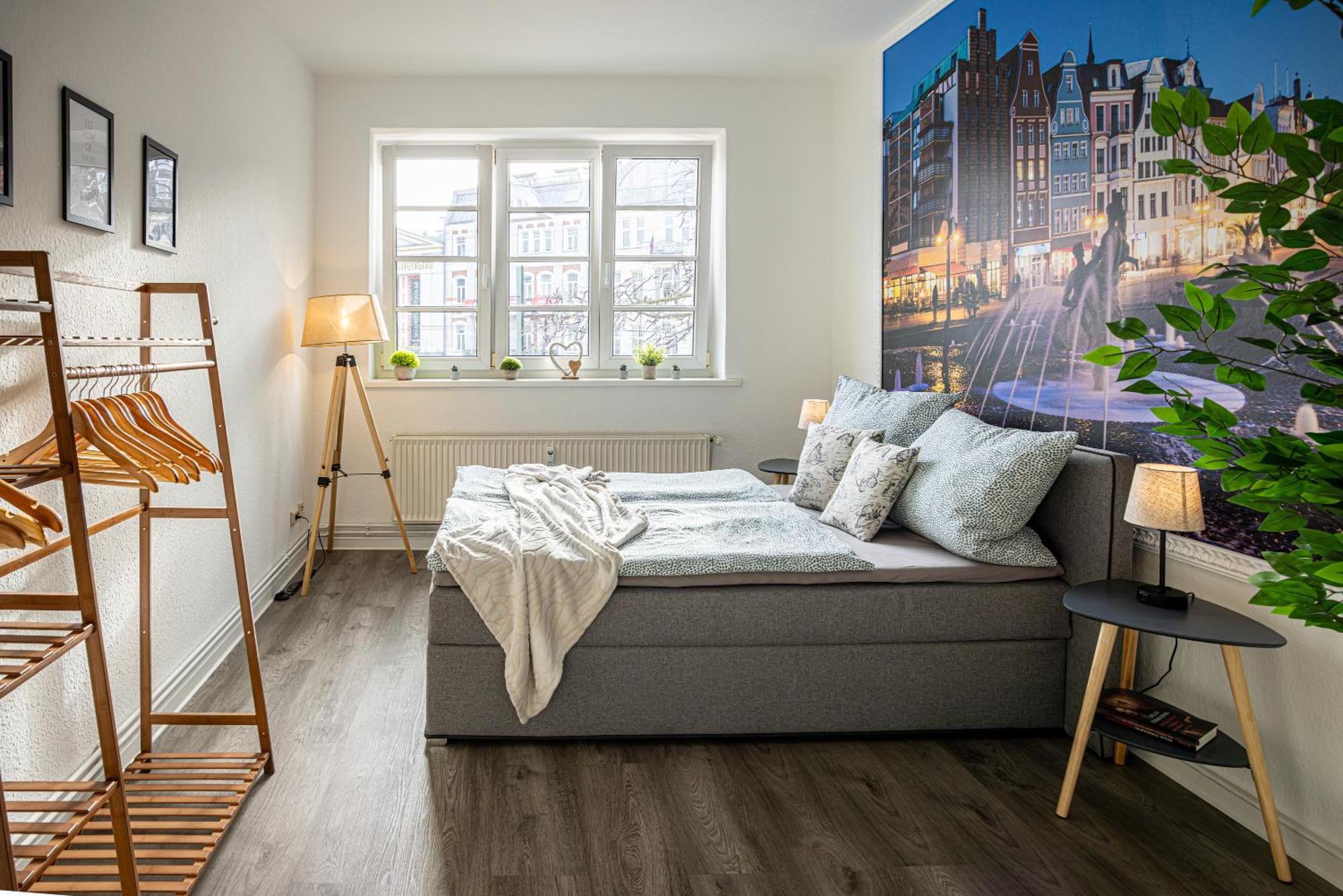 Luxus City Apartment Sauna Balkon Kueche Zentral روستوك المظهر الخارجي الصورة