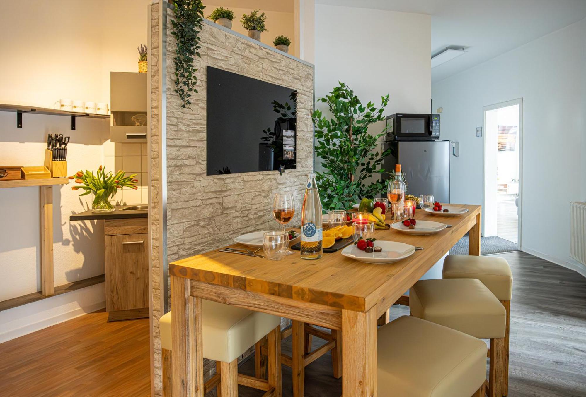 Luxus City Apartment Sauna Balkon Kueche Zentral روستوك المظهر الخارجي الصورة