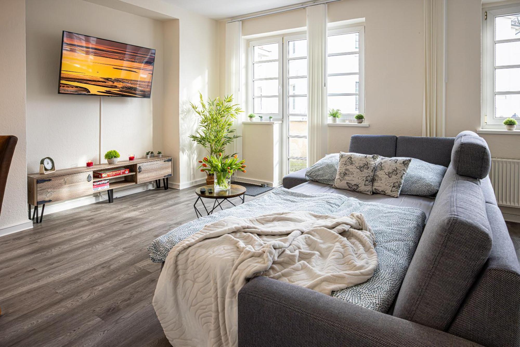 Luxus City Apartment Sauna Balkon Kueche Zentral روستوك المظهر الخارجي الصورة