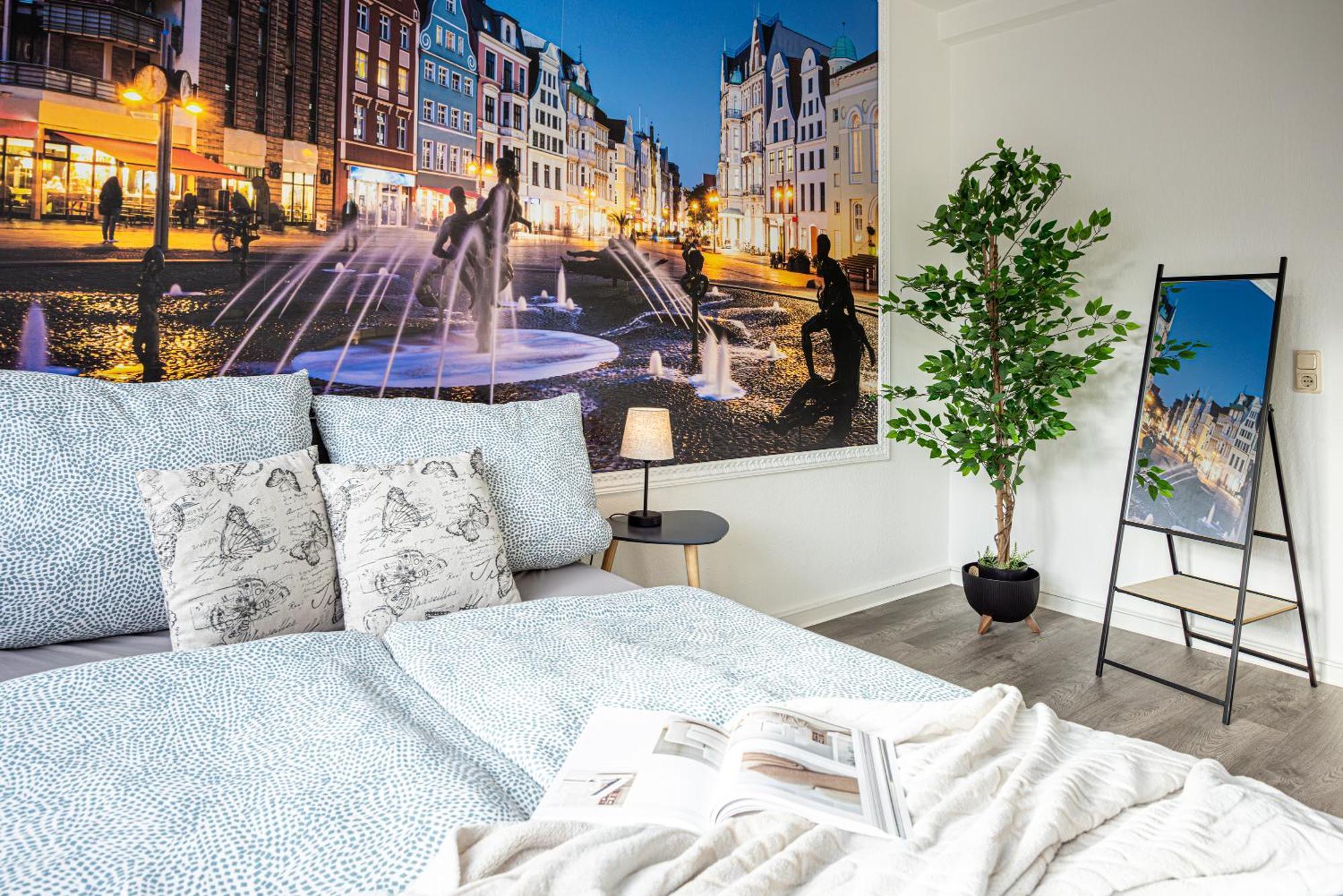 Luxus City Apartment Sauna Balkon Kueche Zentral روستوك المظهر الخارجي الصورة