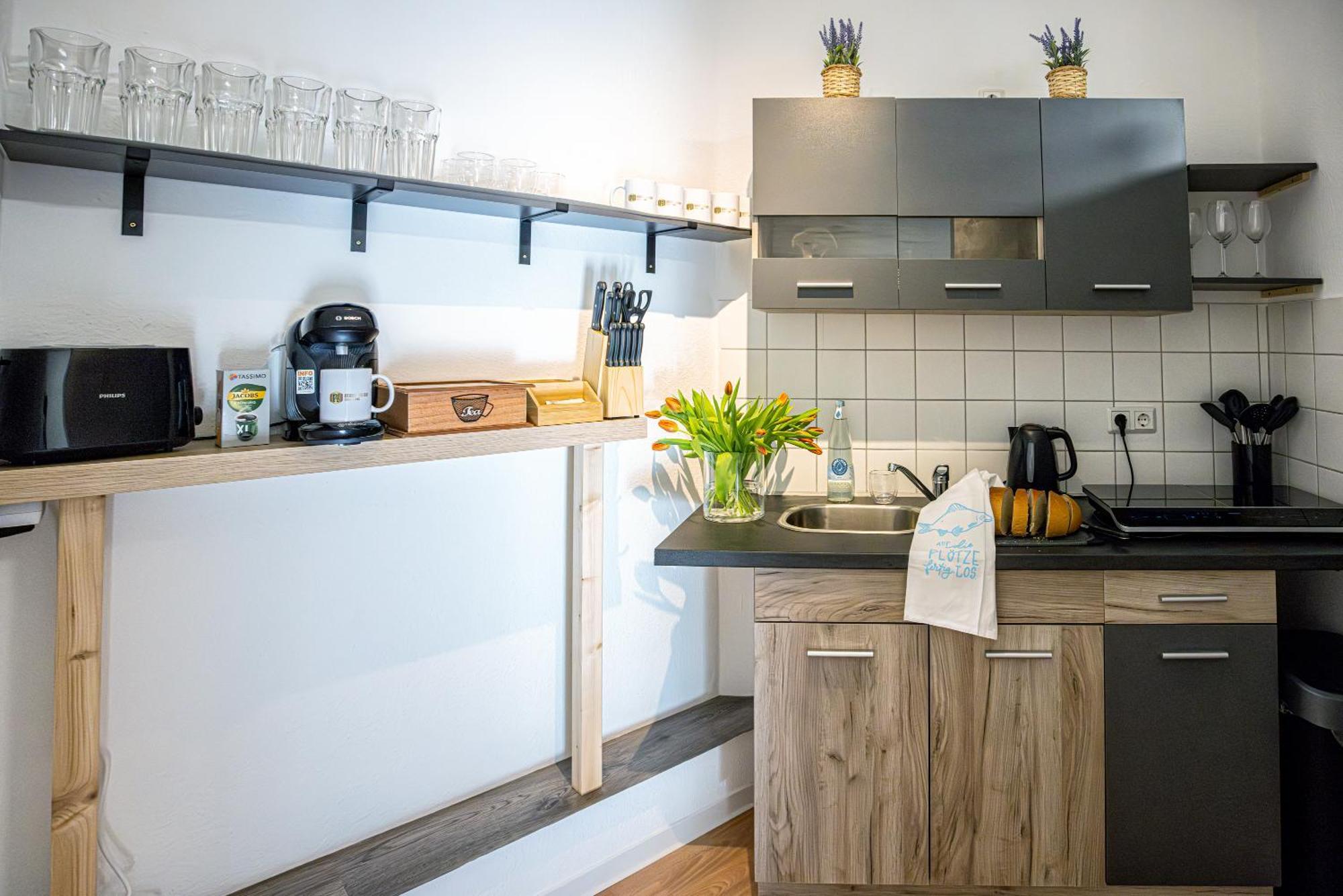 Luxus City Apartment Sauna Balkon Kueche Zentral روستوك المظهر الخارجي الصورة